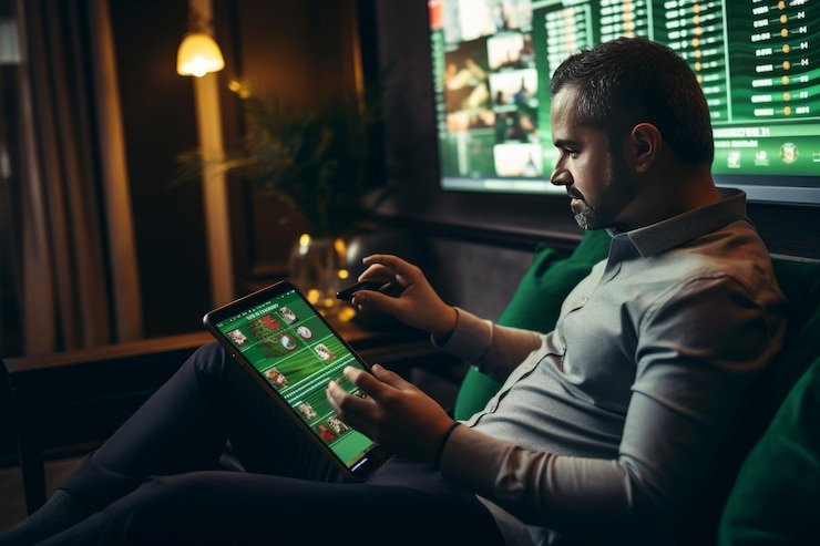 Antarmuka aplikasi mobile badai777 dengan menu meja live dealer dan sportsbook